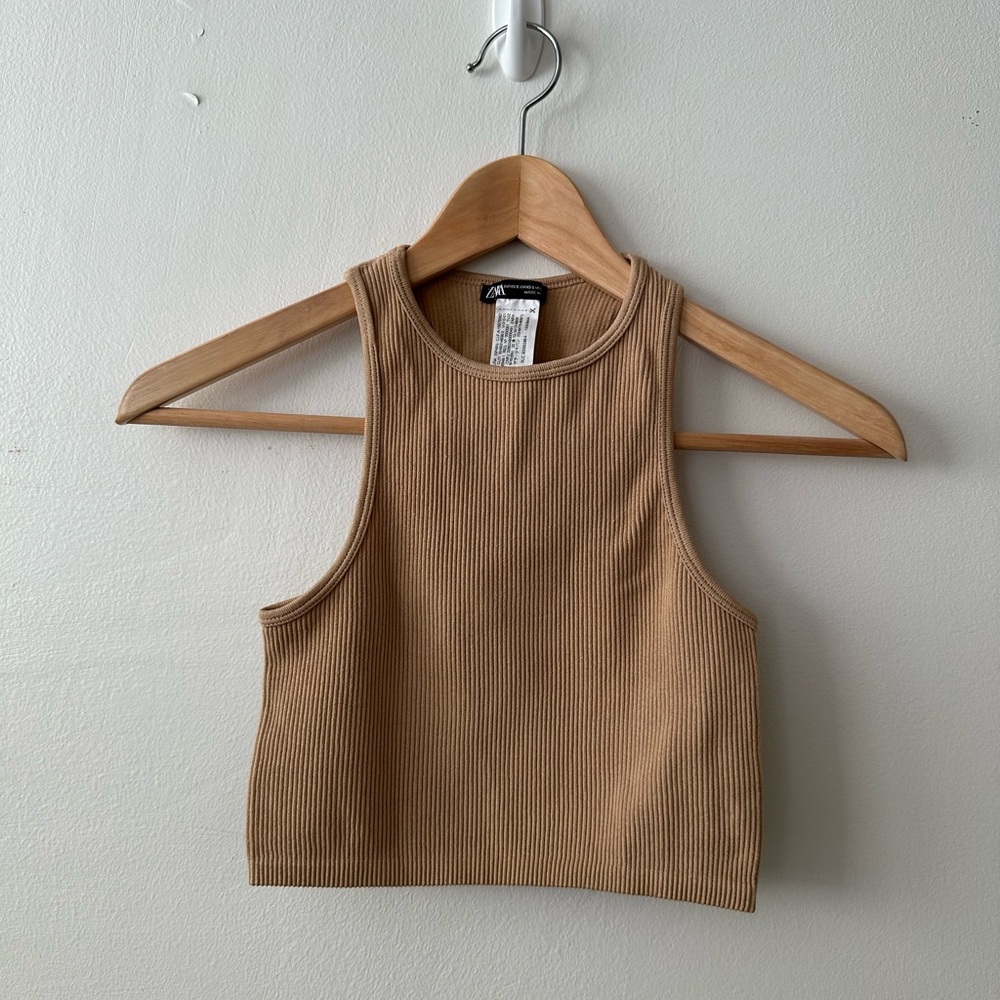 Zara Limitless Contour Collection Nude Crop Top